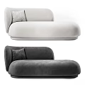 Modern Upholstered Sofa Design With Light Grey And Dark Grey Cushions 3d model
