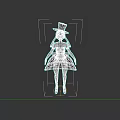 Stylish Game Movie Character Wearing Red Top Hat Pink Outfit Red Dress Black Stockings