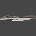 Fighter Jet with Gray Body and Orange Wingtips Modern Design and Cockpit View