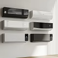 Modern Wall Mounted Air Conditioner Fans In Black And White Arranged On Wall