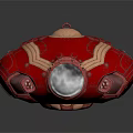 Mystical Creature Carrying Red Golden Decorated Round Container With Transparent Section