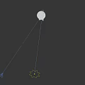 Advanced Yellow Spherical Smart Machine With Top Antennas And Front Lenses
