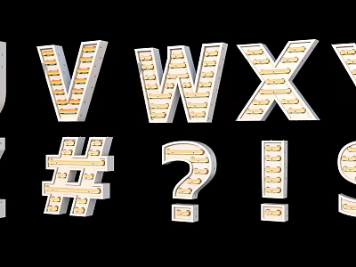 Decorative Lighted Neon Letter And Symbol Wall Decor For Home Decoration 3d model