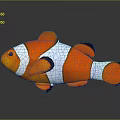 Orange White Clownfish Plush Toy With Soft Stuffed Body And Black Accents