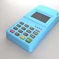 Business Equipment Blue POS Machine with Digital Keypad Screen and Function Buttons
