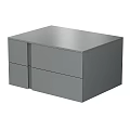 Modern Grey Storage Cabinets With Sleek Surface And Drawer Door Design 3d model
