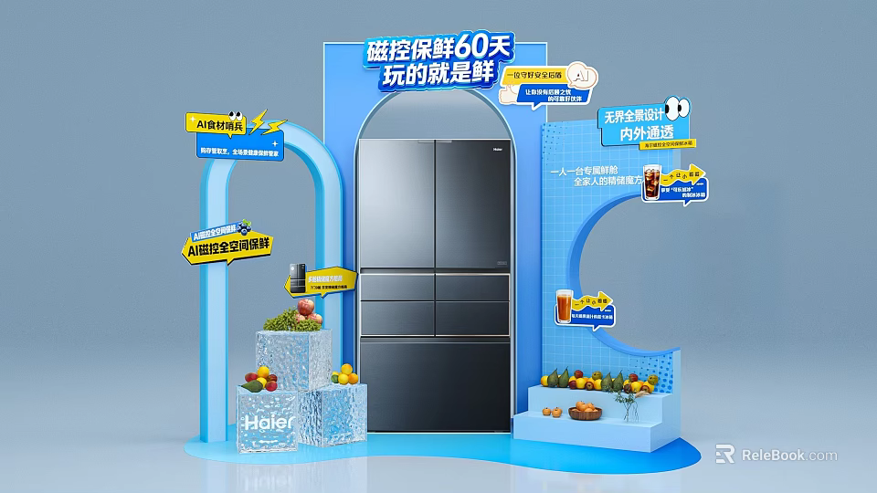 Haier Refrigerator Magnetic Freshness Activation Device For 60 Days Fresh Fruits Vegetables And Drinks 3d model 