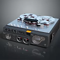 Vintage Reel to Reel Tape Recorder With Dual Tape Reels Control Knobs And Audio Indicators