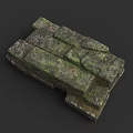 Moss Covered Natural Stone Blocks For Garden Landscaping Steps Design