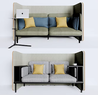 Modern Double Sofa Card Seat Sofa Double Sofa Office Sofa 3d model