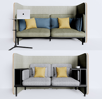 Modern Double Sofa Card Seat Sofa Double Sofa Office Sofa 3d model