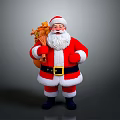 Traditional Santa Claus Figure In Red And White Outfit With Gift Sack