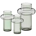 Modern Transparent Glass Vases With Unique Shape And Different Heights For Home Decor