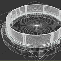 Circular Trampoline With Safety Net Enclosure Black Frame And Metal Ladder