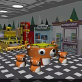 Indoor Playground With Slide Ball Pit Carousel Toy Cars And Climbing Areas