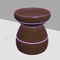 Modern Simple Wooden Side Table With Dark Brown Round Top And Unique Base 3d model