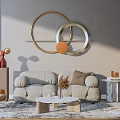 Light Luxury Sofa Coffee Table Combination 3d model