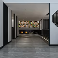 Modern Restaurant Interior Design With Dining Tables Black Chairs Pendant Lights And Bookshelf Backdrop