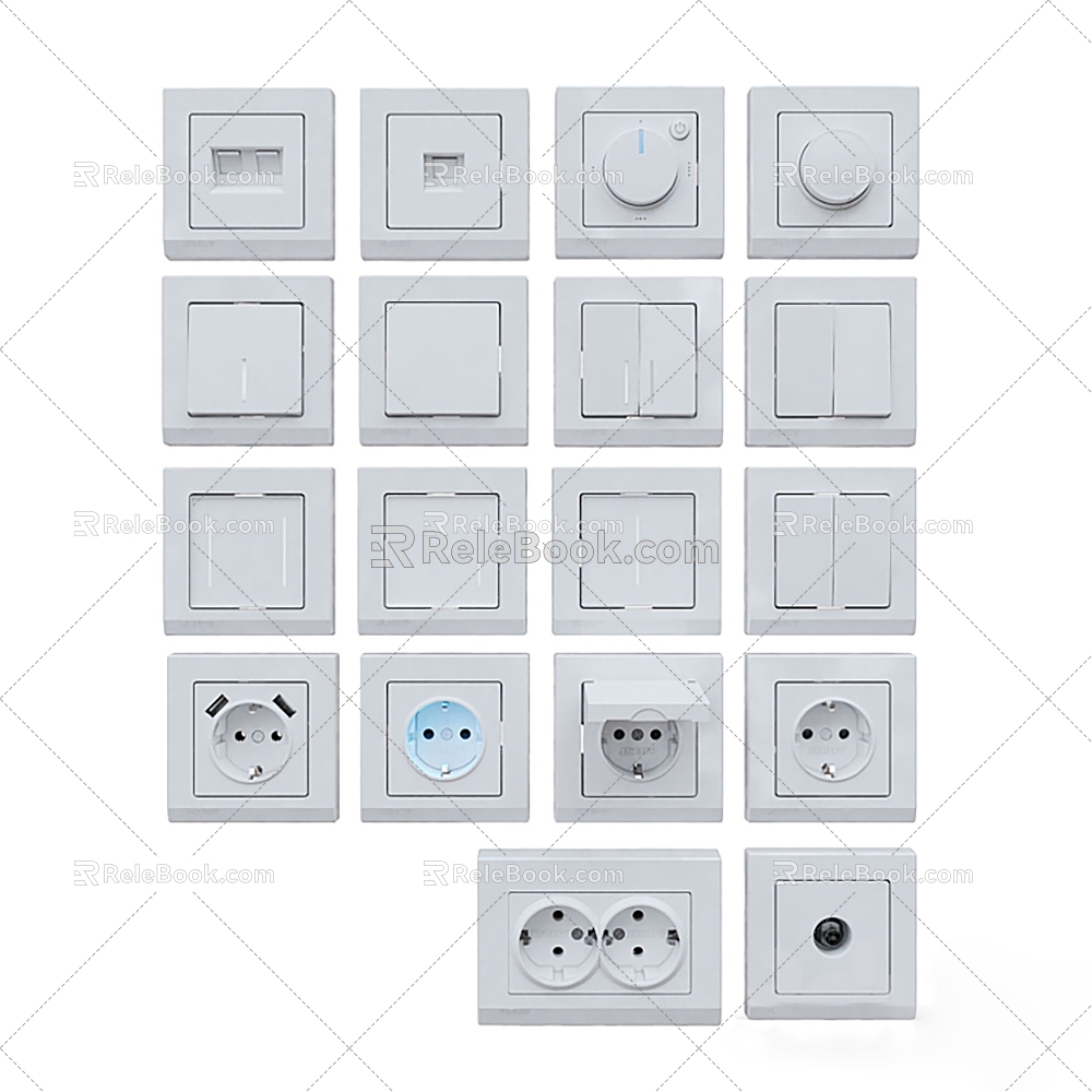 Switch socket multi-empty socket can only socket multi-function socket 3d model