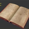 Sculpture Carving On Open Ancient Book Pages With Decorative Cover And Patterns