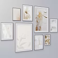 Abstract Paintings in Frames for Modern Wall Decor with Neutral Tones and Artistic Design 3d model