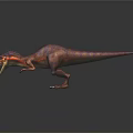 Realistic 3D Tyrannosaurus Rex Dinosaur With Purple Red Yellow Skin And Open Mouth