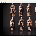 2D Coat Characters Shaolin Abbot Shaolin Temple Eminent Monk Holy Monk Temple Monk Coat Man 3d model