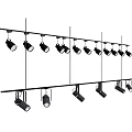 Black Track Mounted Adjustable Downlights And Spotlights For Ceiling Lighting Fixtures