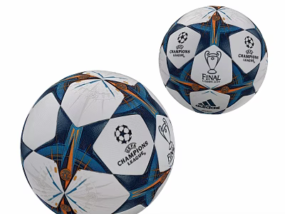 Adidas Champions League Final Soccer Balls With Blue White Design And Star Logo 3d model