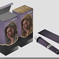 New Hair Color Dye Product With Purple Box Packaging Tube And Instruction Leaflet