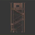 Wooden Tower With Staircase And Open Observation Platform Structure Design 3d model