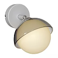 Modern Wall Lamp with White Round Base and Metallic Hemispherical Shade 3d model
