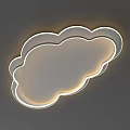 Cloud Shaped Ceiling Light With White Frame And Warm Glow For Kids Room 3d model