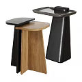 Modern Stylish Side Tables With Wooden And Black Contemporary Designs