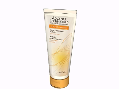 Advance Techniques Luxurious Effects Shampoo With Revitalizing Formula And Gold White Tube Packaging 3d model