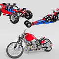 Building Blocks Off Road Buggy Race Car And Motorcycle Models With Detailed Designs