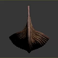 Traditional Wooden Canoe A Classic Water Transportation Vessel with Curved Ends