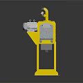 SYNERTECH Yellow Industrial Machine Featuring Rotating Drum And Steel Motor Frame 3d model