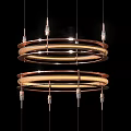 Modern Double Layer Circular Chandelier With Metal Frame And Hanging Lights 3d model