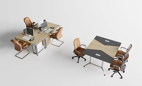 Modern office desk and chair office desk and chair combination 3d model