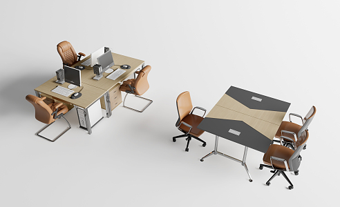 Modern office desk and chair office desk and chair combination 3d model