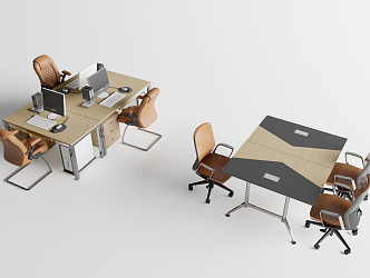 Modern office desk and chair office desk and chair combination 3d model