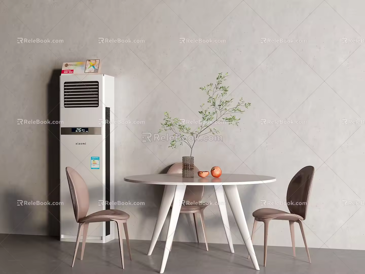 Round table floor air conditioning air conditioning dining table 3d model