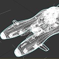 Sci-fi fighter aircraft space plane spaceship 3d model