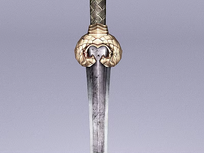 Ornate Decorative Sword With Intricate Golden Hilt And Polished Steel Blade Design 3d model