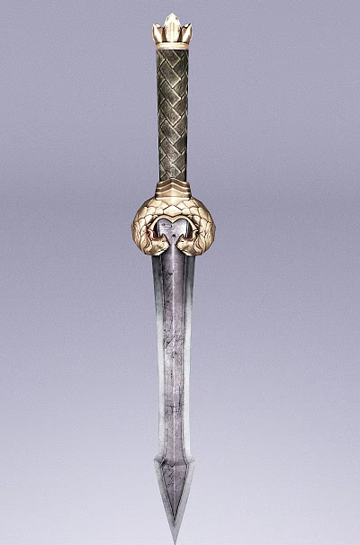 Ornate Decorative Sword With Intricate Golden Hilt And Polished Steel Blade Design 3d model