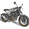 Modern Stylish Motorcycle With Sleek Black Silver Body Yellow Rim Accents And Comfortable Seat