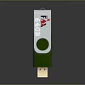 Green 8GB USB Flash Drive with Transparent Part and Portable Design for Computers