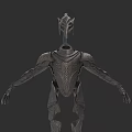 Futuristic Clothing With Intricate Patterns And Unique Structural Design Tech Inspired Dark Gray Outfit