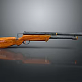 Classic Double Barrel Shotgun With Wooden Stock Black Barrels And Red Logo